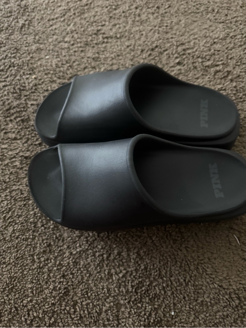 PINK Victoria's Secret Black Slide Sandals for Kids